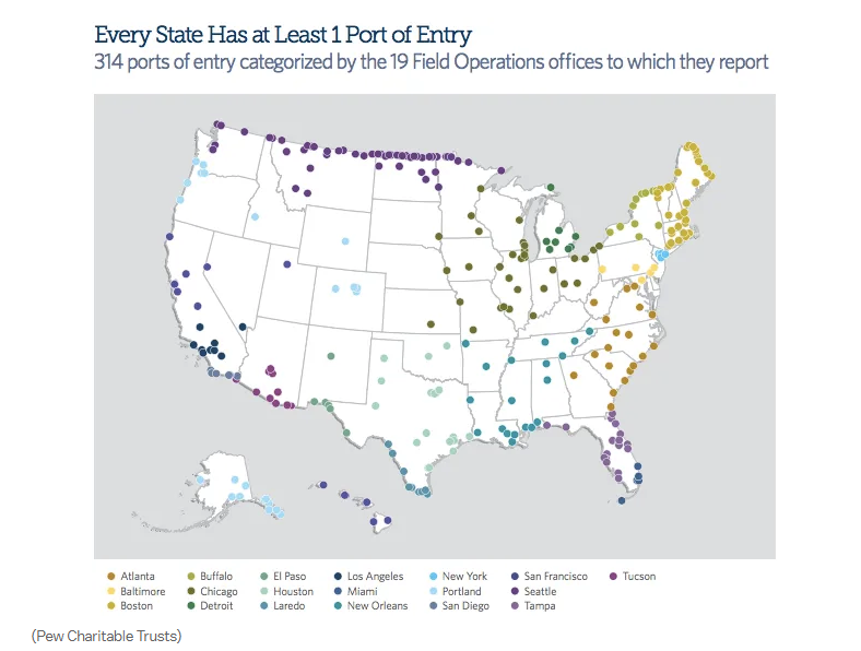 Ports of Entry Map