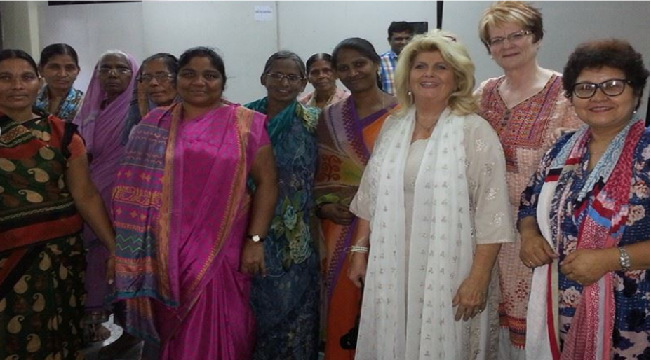 Women from Anna's Gate with women from India